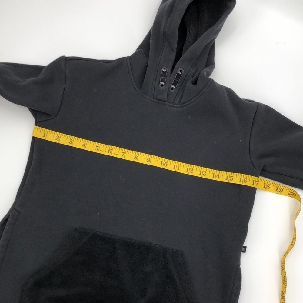 Athleta Girl Pullover Hooded Fleece Lined Sweatshirt Size L/12 Split BottomTunic - Picture 10 of 16